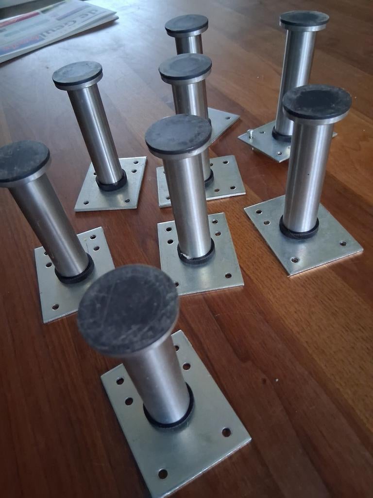 8x Kastpoten 10 cm hoog - RVS look, Ophalen, Gebruikt