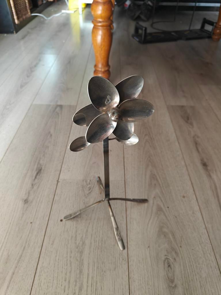 Unieke handgemaakte bloem van bestek, Ophalen of Verzenden