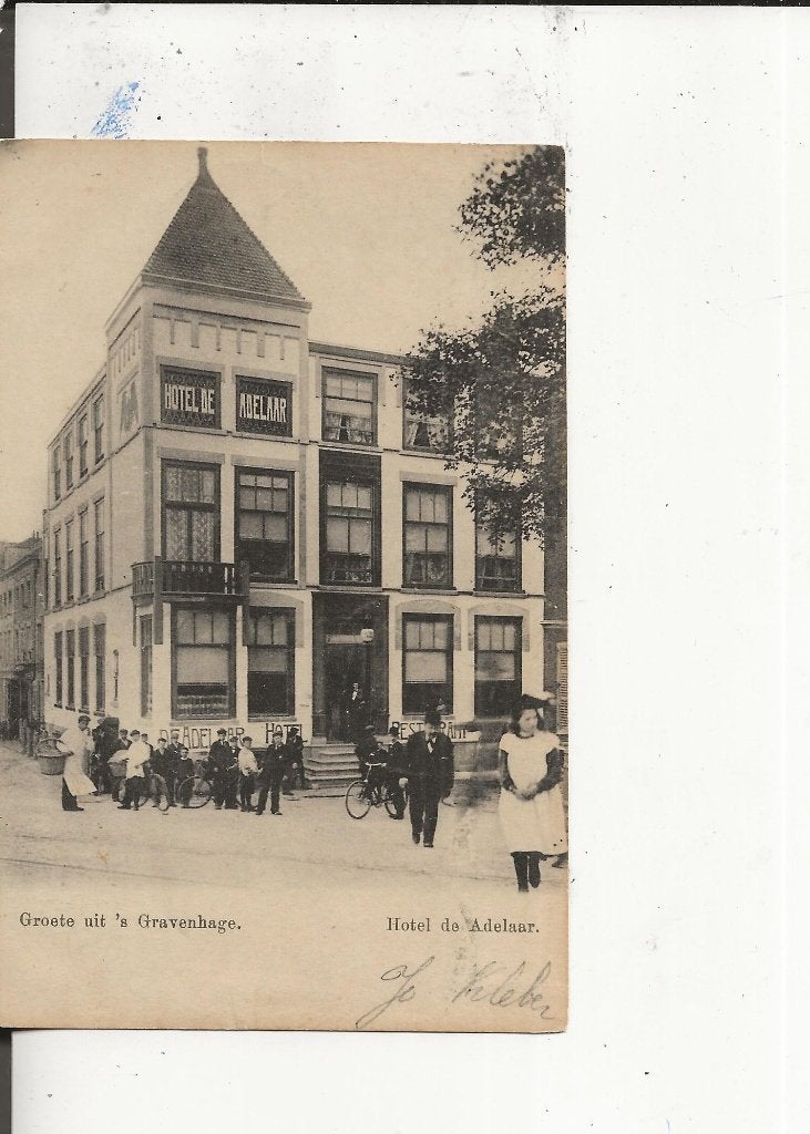 Den Haag Hotel De Adelaar 10 juli 1903, Verzamelen, Ophalen of Verzenden, Voor 1920, Gelopen, Zuid-Holland
