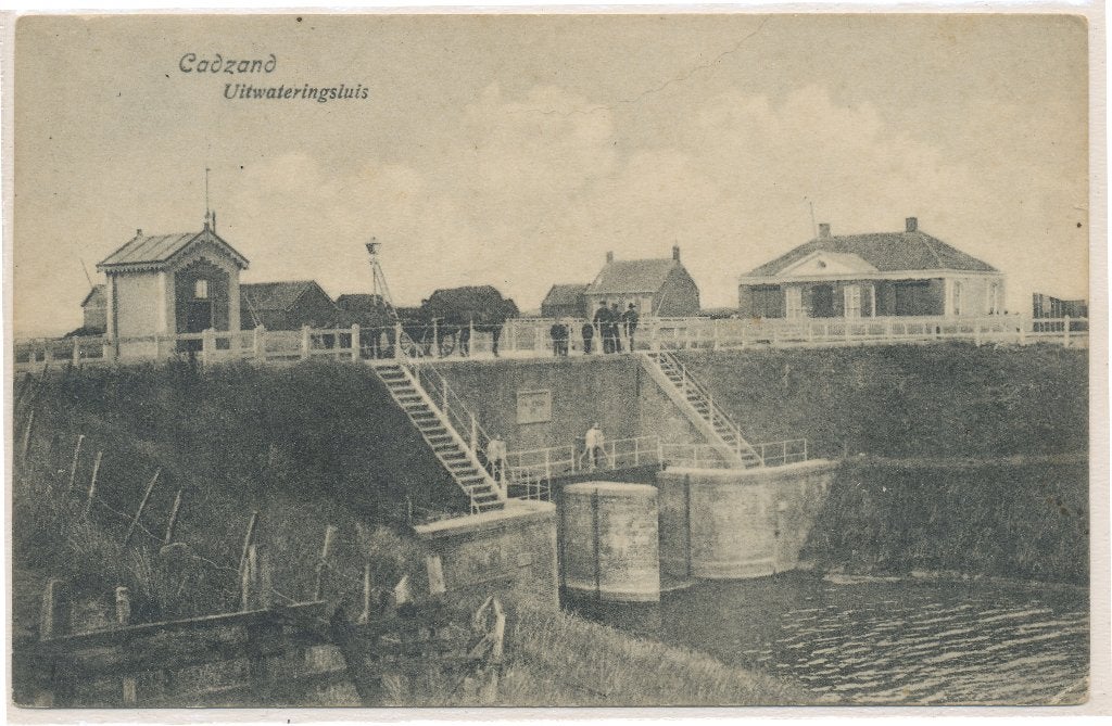 Cadzand - Uitwateringsluis  1918, Ophalen of Verzenden, Voor 1920, Gelopen, Zeeland
