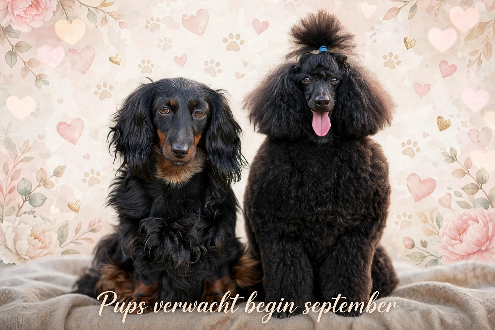 Pups verwacht teckel x poedel (doxiepoo), Parvo, 8 tot 15 weken, Dwerg, Langhaar