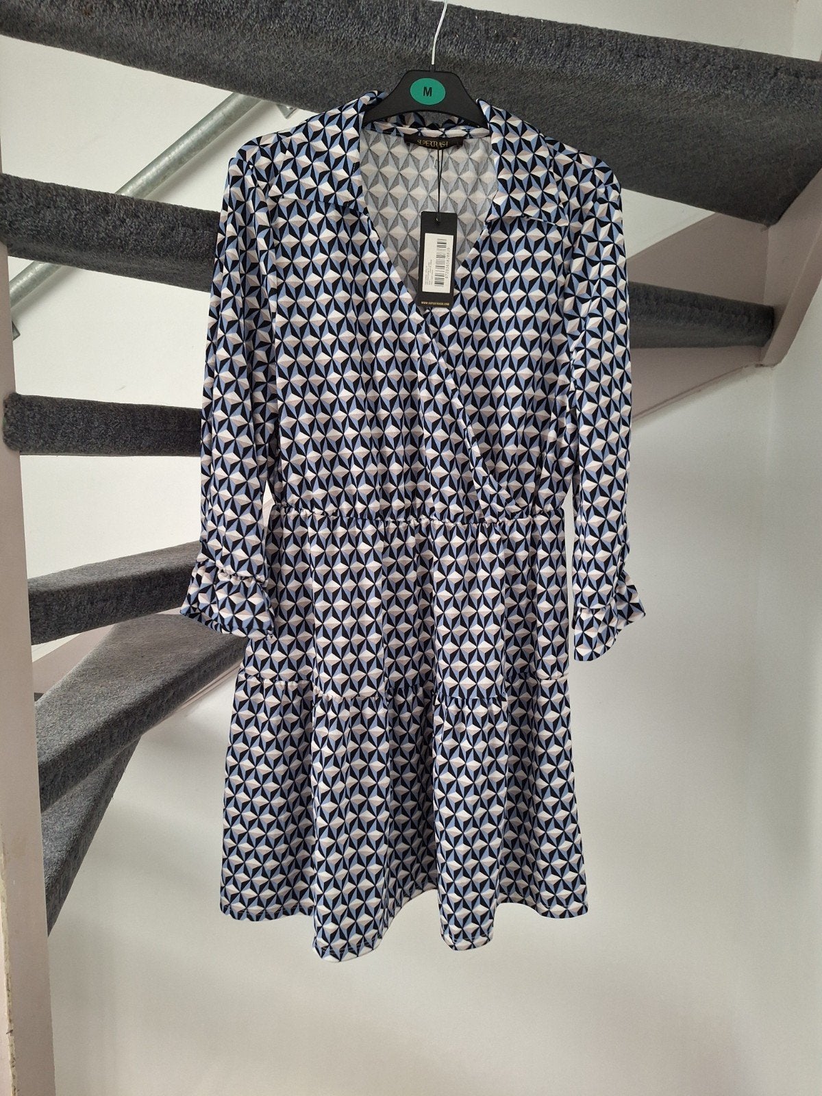 SuperTrash jurk met geometrische print - Maat L, SuperTrash, Meerkleurig, Maat 42/44 (L), Nieuw