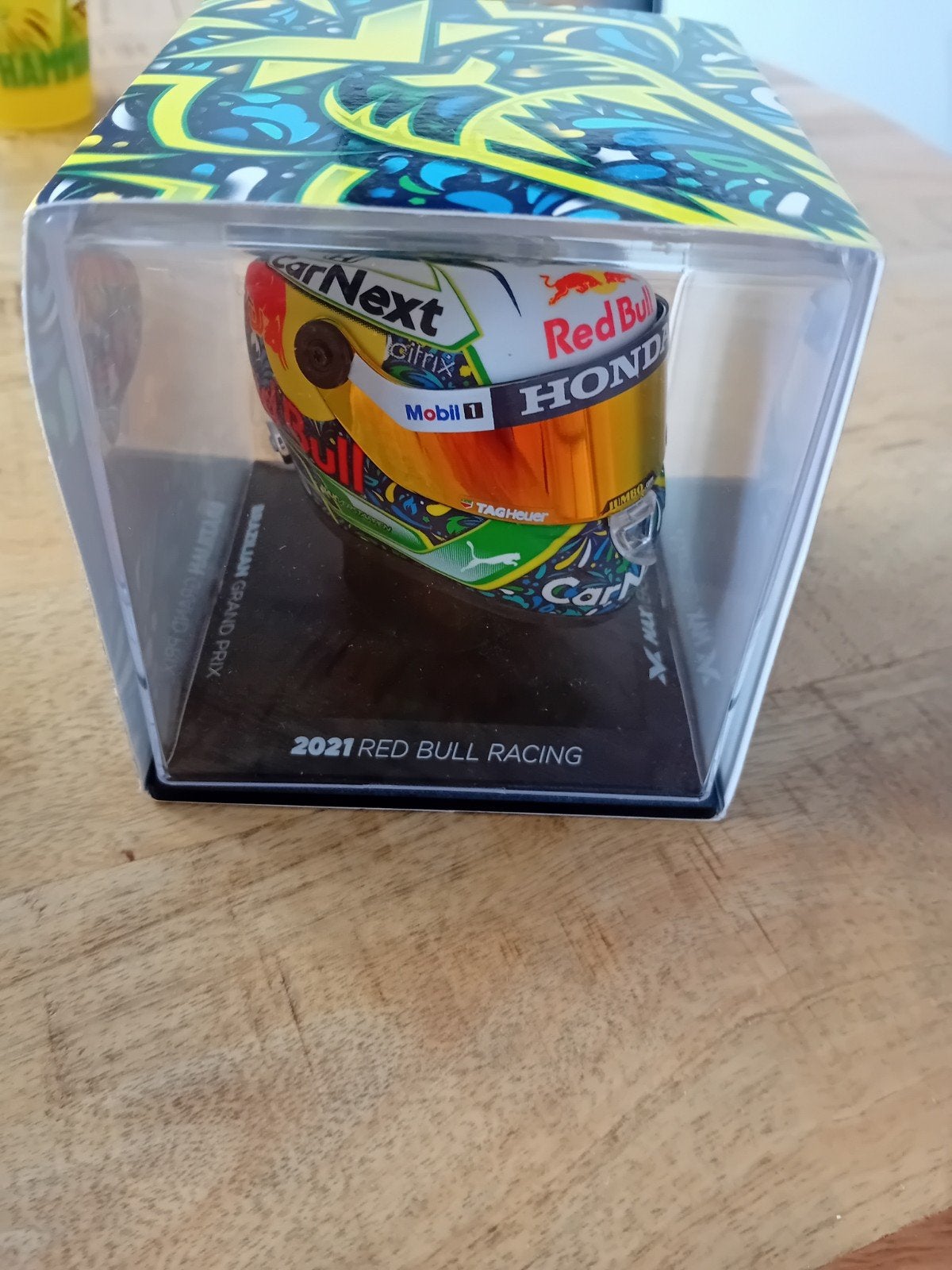 Max Verstappen 1/4 helm Brazilië 2021, Ophalen of Verzenden, Zo goed als nieuw