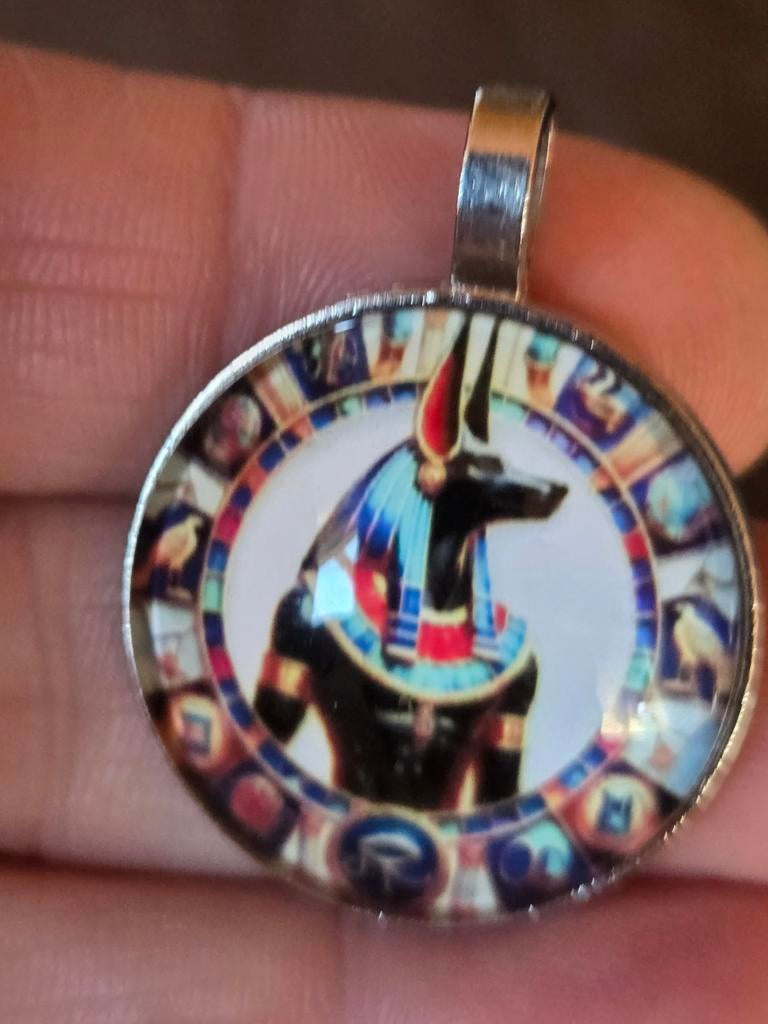 Anubis Hanger - Egyptische God - Zilverkleurig, Sieraden, Tassen en Uiterlijk, Kettinghangers, Overige voorstellingen, Glas of Kristal