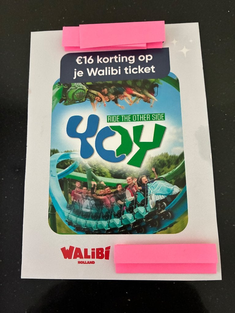 Walibi Holland korting ticket, Drie personen of meer, Kortingskaart
