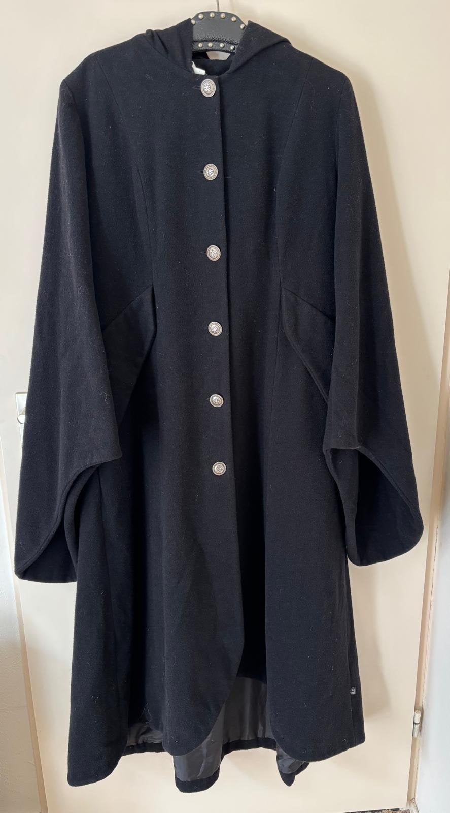 ART lange gothic winterjas zwart wol maat M, Ophalen of Verzenden, Zo goed als nieuw, Maat 38/40 (M), Zwart