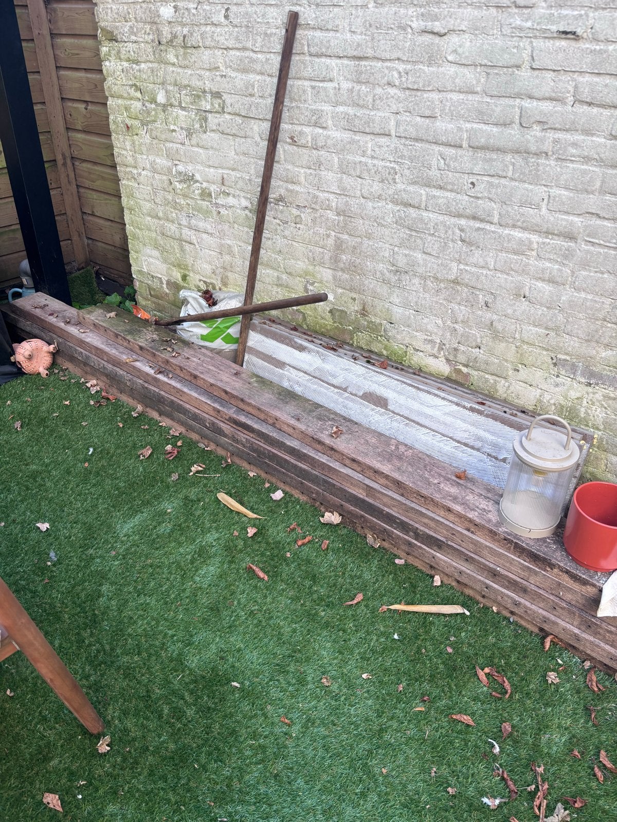 4x Hardhouten balken, Ophalen, Gebruikt, Balk, Overige houtsoorten