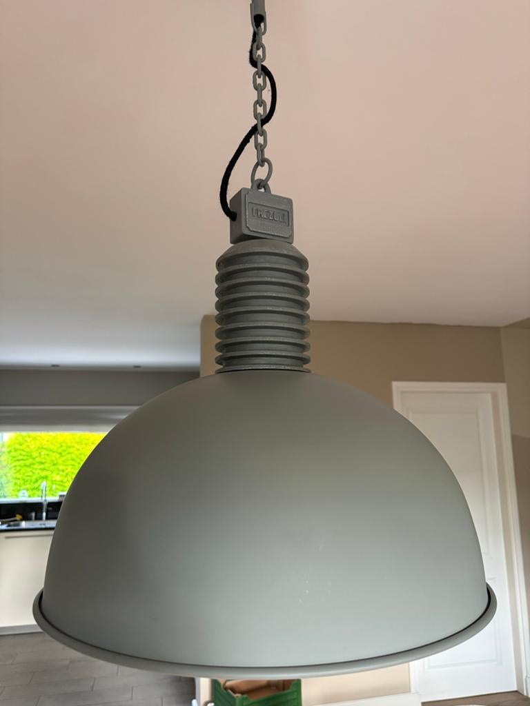 Frezoli Industriële Hanglamp - Grijs, Model 817, Ophalen of Verzenden, Gebruikt, Metaal