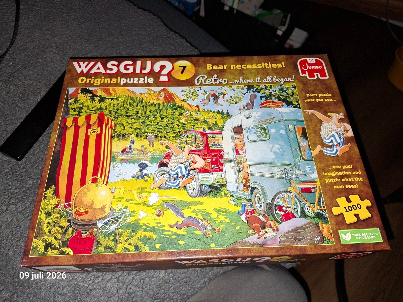 Wasgij Original 7 Retro "Beren leuk hier" 1000 stukjes, Ophalen of Verzenden, 500 t/m 1500 stukjes, Zo goed als nieuw, Legpuzzel