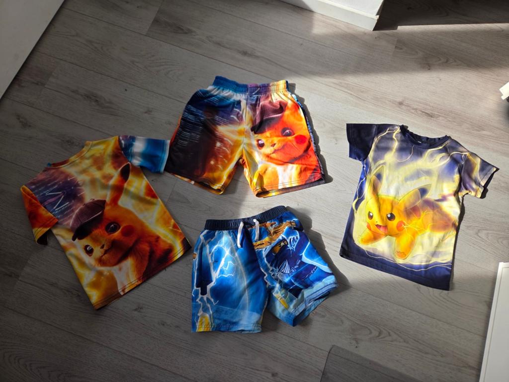 Zwembroeken pokemon en lego ninjago en shirts pokemon, Ophalen, Maat 128, Jongen, Zwembroek