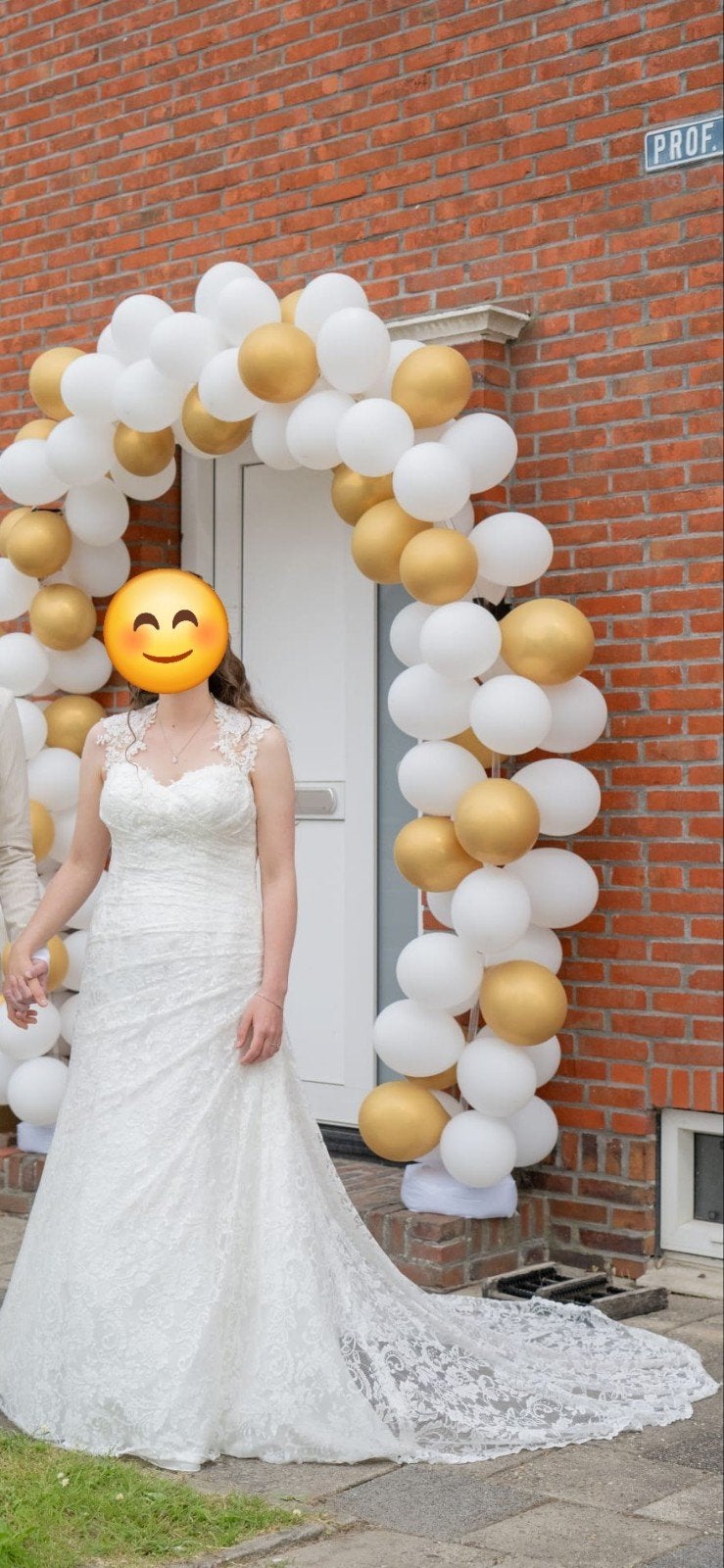 Prachtige kanten trouwjurk, zo goed als nieuw maat 36/38, Ophalen, Trouwjurk, Wit, Onbekend
