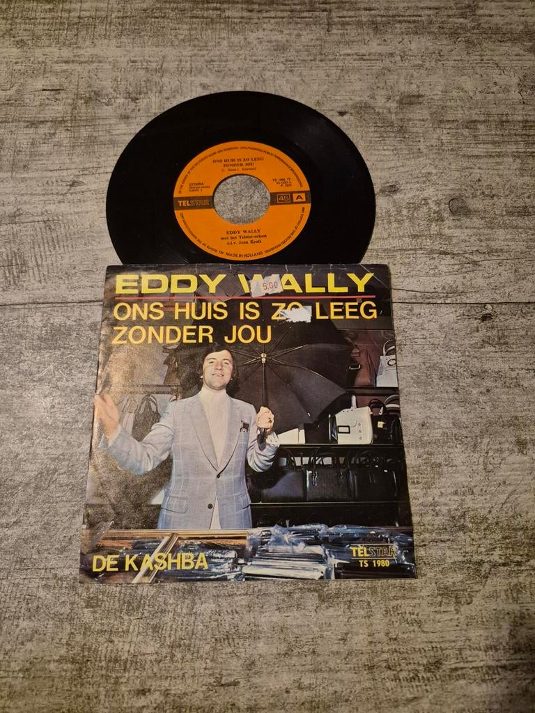 Eddy wally- ons huis is zo leeg zonder jou/ de kashba, Ophalen of Verzenden, Zo goed als nieuw, Overige formaten, Levenslied of Smartlap