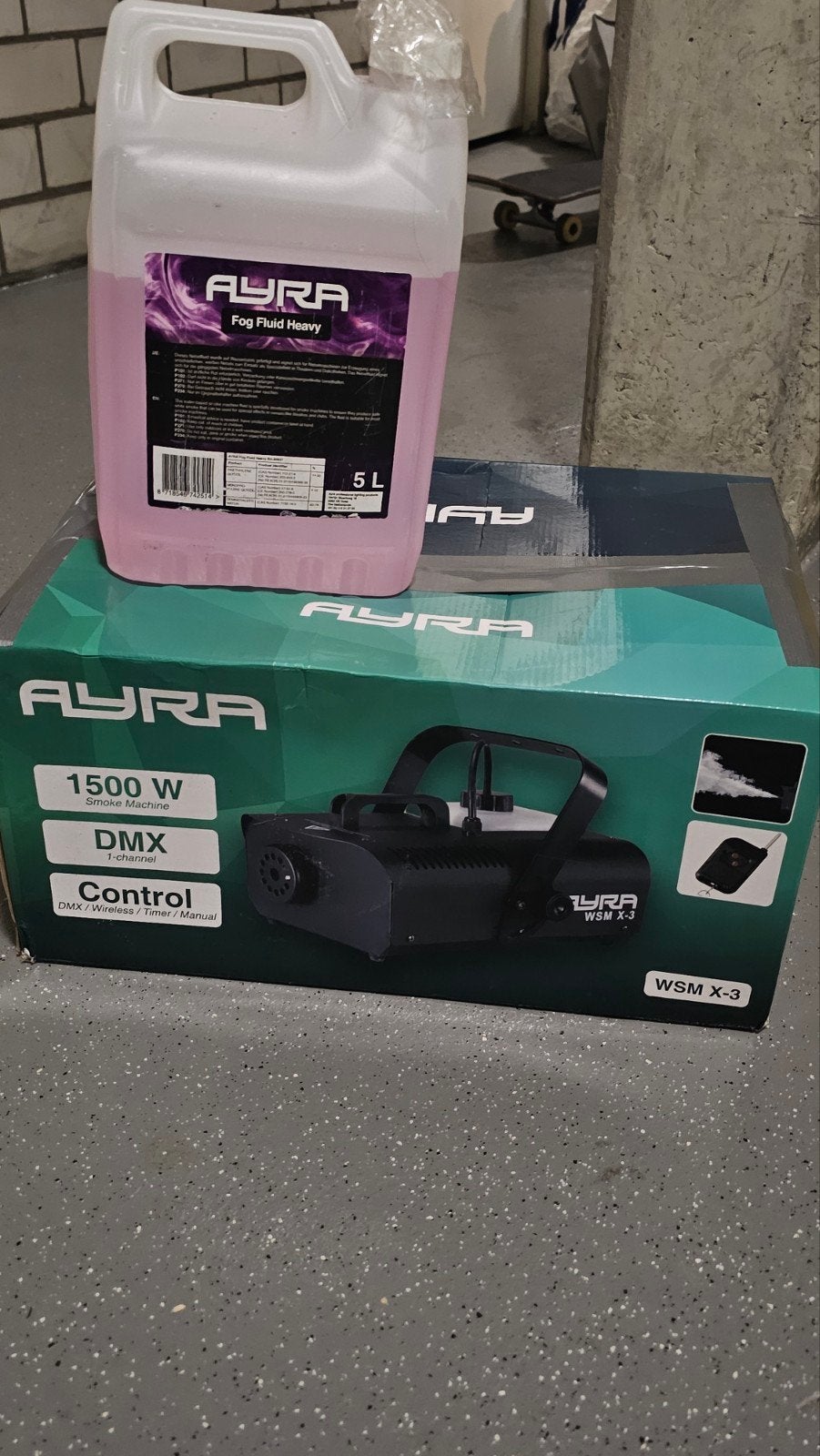 Ayra WSM X-3 Rookmachine 1500W met Fog Fluid Heavy 5L, Ophalen, Zo goed als nieuw, Rookmachine