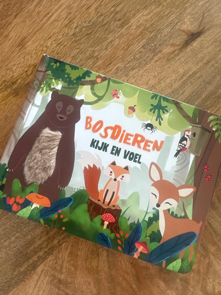 Bosdieren Kijk en Voel Boek - Interactief Kinderboek, Boeken, Ophalen of Verzenden, Zo goed als nieuw, Uitklap-, Voel- of Ontdekboek