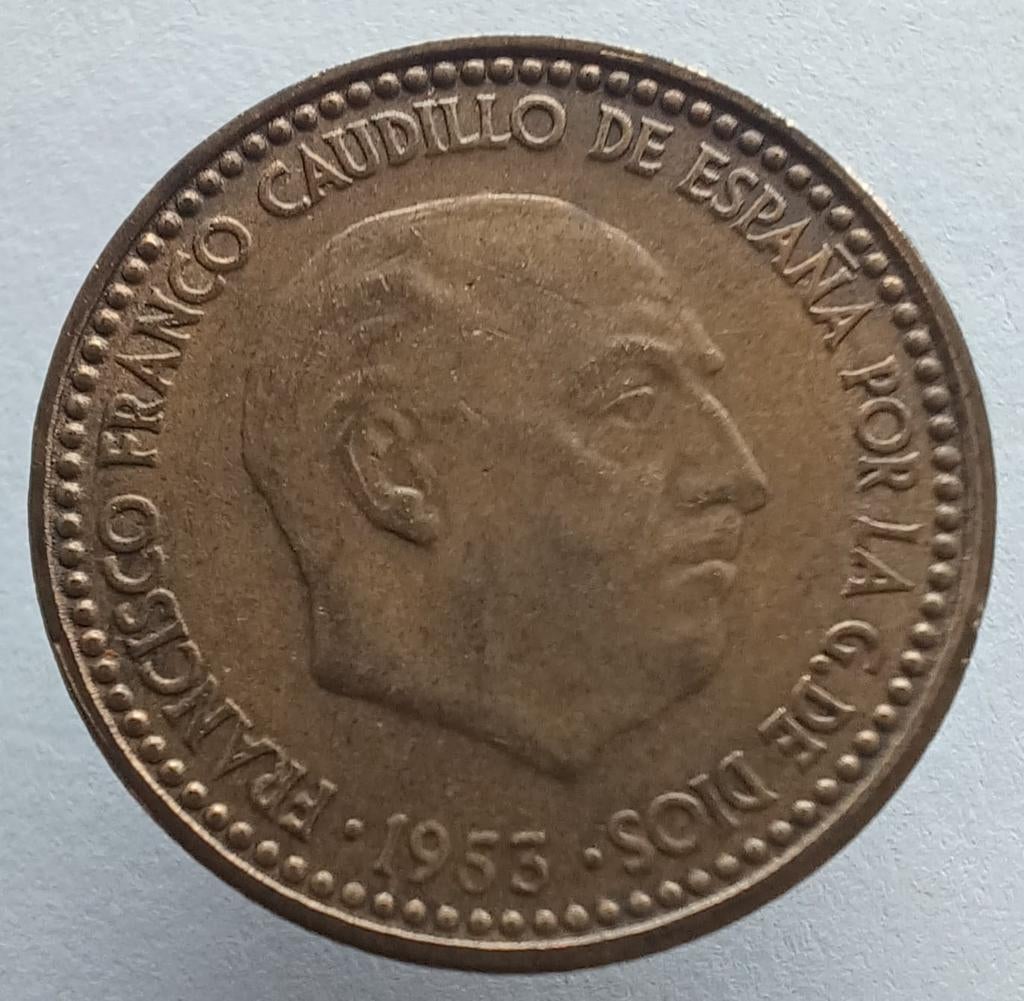 Spanje 1 peseta 1953 *1962 KM775, Ophalen of Verzenden, Overige landen