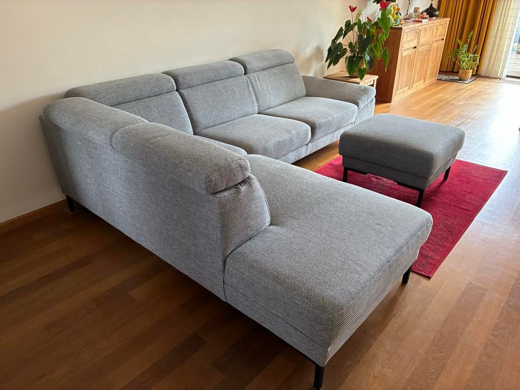 Montel Brooklyn Hoekbank met Voetenbank - in goede staat., Ophalen, 250 tot 300 cm, 100 tot 125 cm, Hoekbank