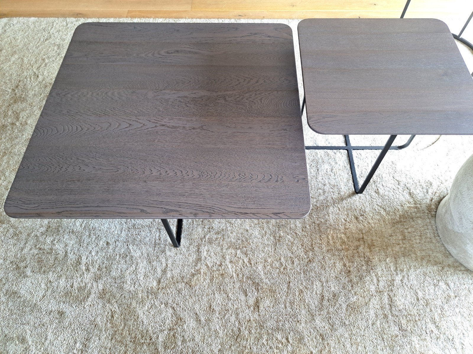 Enzo Luca salontafels, set Vita Due, geborsteld eiken '25, Ophalen, 50 tot 100 cm, Strak Italiaans design, 50 tot 100 cm