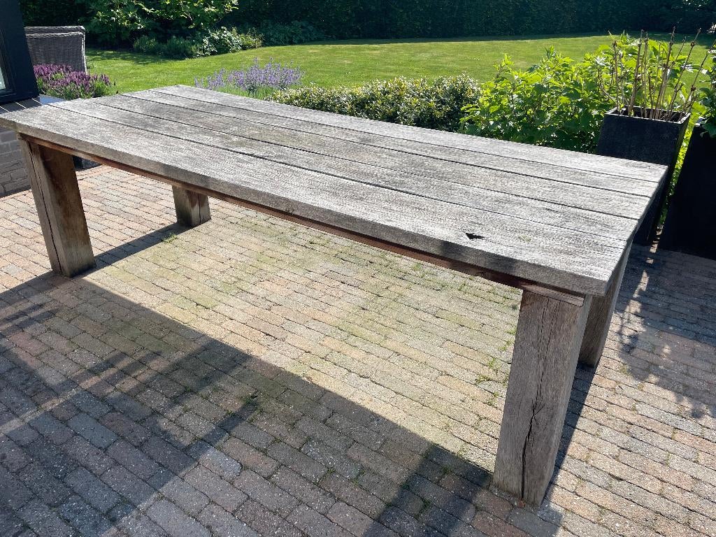 Tuintafel, Tuin en Terras, Ophalen, Gebruikt, Rechthoekig, Hout