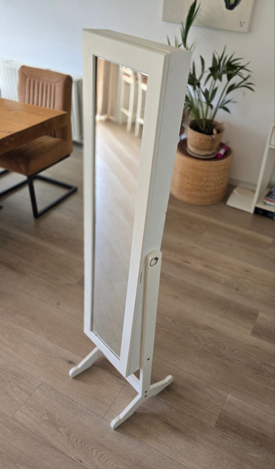 Witte spiegel met sieradenkast, Ophalen, Minder dan 50 cm, Zo goed als nieuw, Minder dan 100 cm