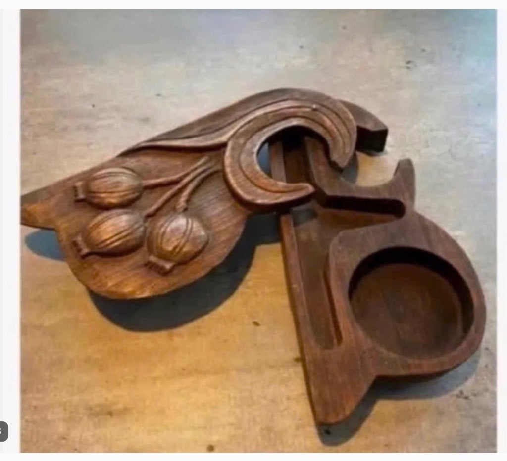 Antiek weegschaaltje in bijzonder houten opbergvak, Antiek en Kunst, Curiosa en Brocante, Ophalen of Verzenden
