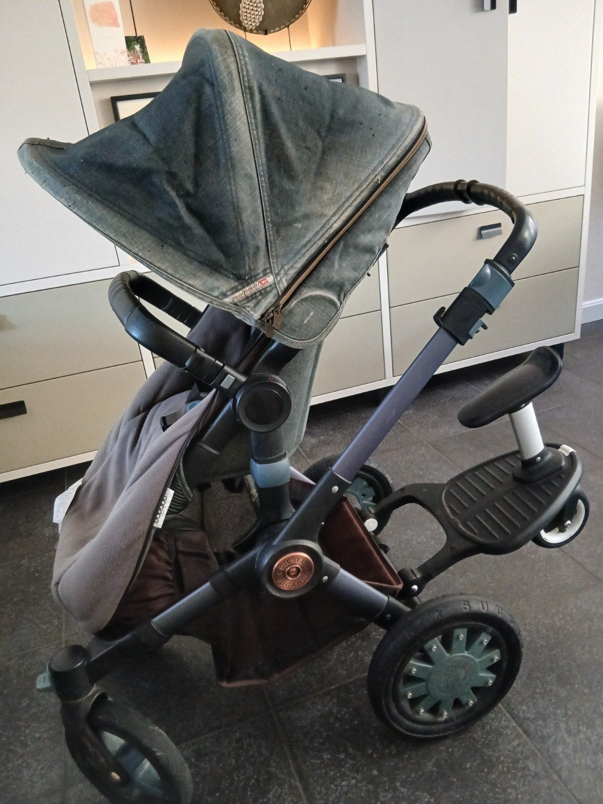 Bugaboo Buffalo kinderwagen- voetenzak- meerijdplank comfort, Ophalen, Gebruikt, Bugaboo, Combiwagen