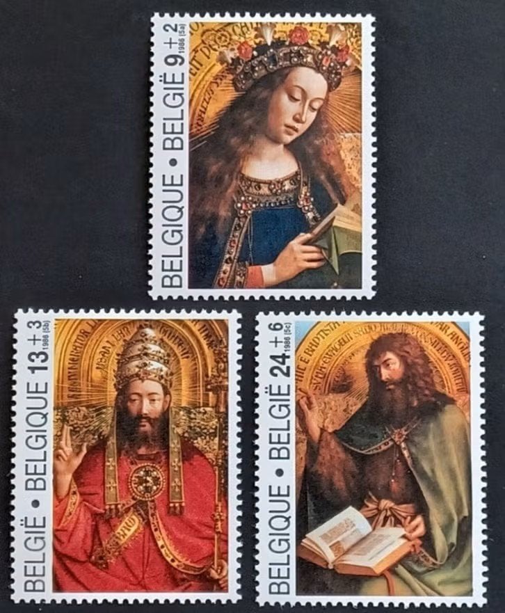 België 1986 - OBP 2205-2207 - Aanbidding van het lam Gods, Frankeerzegel, Ophalen of Verzenden, Postfris, Postfris