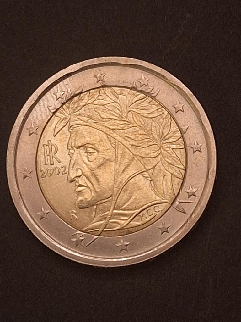 Zeldzame 2 Euro munt Italië 2002 Dante Alighieri, Ophalen of Verzenden, Italië, 2 euro, Losse munt