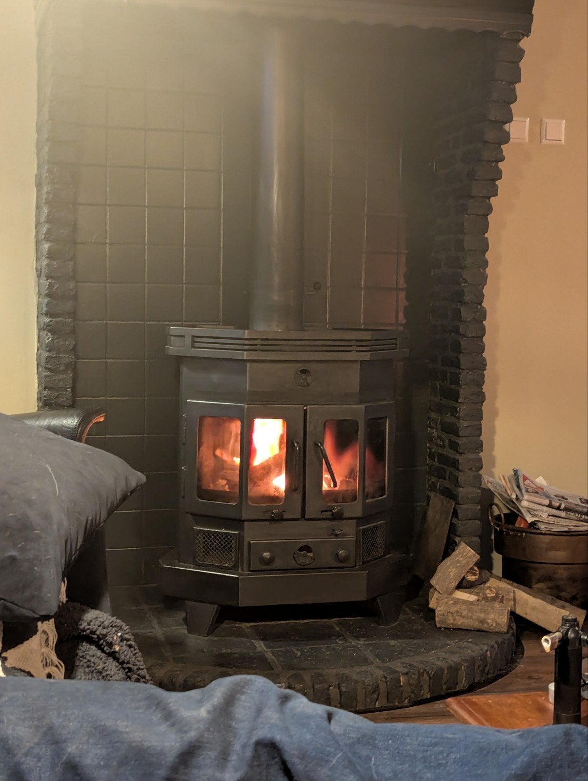 Houtkachel Barabas Rosolo 9W, Huis en Inrichting, Ophalen, Gebruikt, Vrijstaande haard, Houthaard