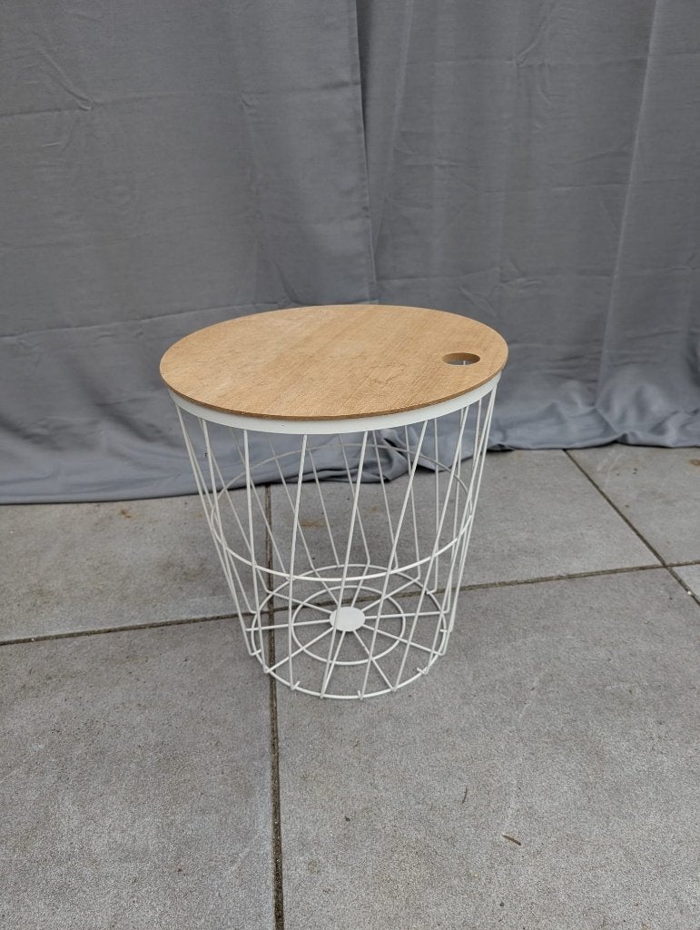 Nieuwe draadmand met deksel, Huis en Inrichting, Woonaccessoires | Schalen en Manden, Overige materialen, Mand, Rond, Ophalen of Verzenden