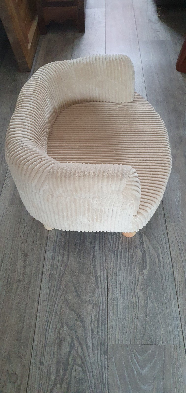 Luxe beige rib hondenmand, Ophalen, Zo goed als nieuw