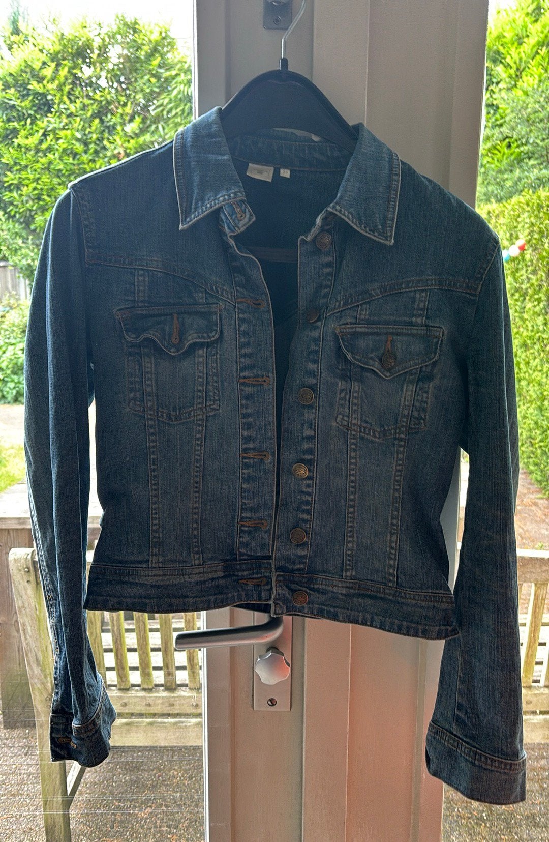Blauw spijkerjasje spijkerstof denim jack jasje maat 38, Maat 38/40 (M), Blauw, Ophalen of Verzenden, Zo goed als nieuw