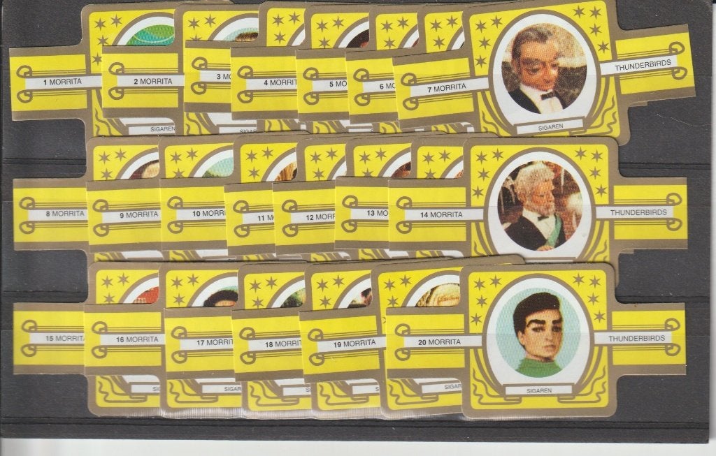 reeks 1946  thunderbirds  1-20   sigarenbanden, Ophalen of Verzenden, Zo goed als nieuw, Sigarenbandjes