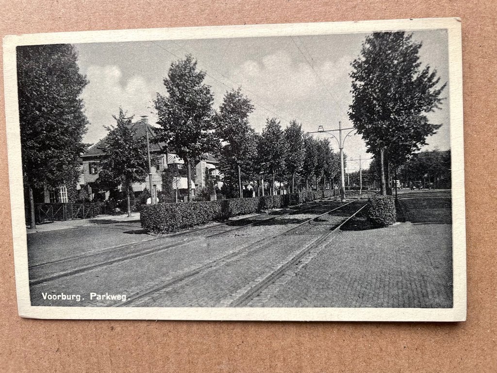 ansichtkaart / kaart van Voorburg , Parkweg met tramrails., Verzenden, 1920 tot 1940, Zuid-Holland