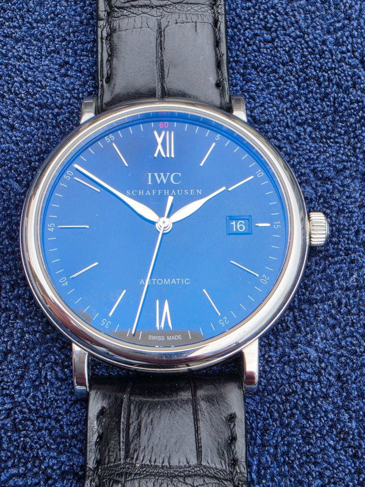 IWC Schaffhausen Portofino Automatic (nieuwstaat), Overige merken, Leer, Staal, Polshorloge