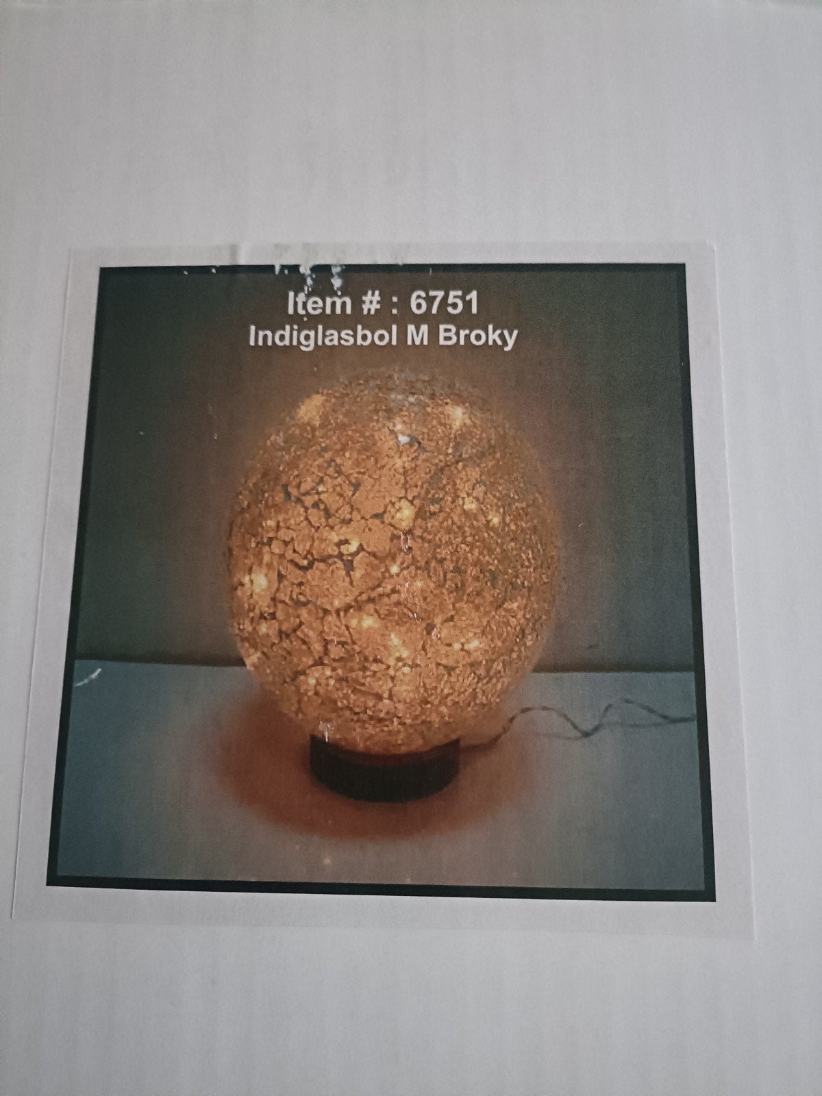 Indiglasbol M Broky Sfeerlamp, Ophalen of Verzenden, Met stekker, Glas, Sfeerlamp