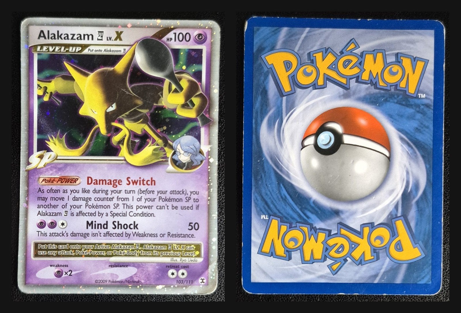 Alakazam LV.X Pokémon Kaart - Zeer Zeldzaam, Ophalen of Verzenden, Zo goed als nieuw, Losse kaart