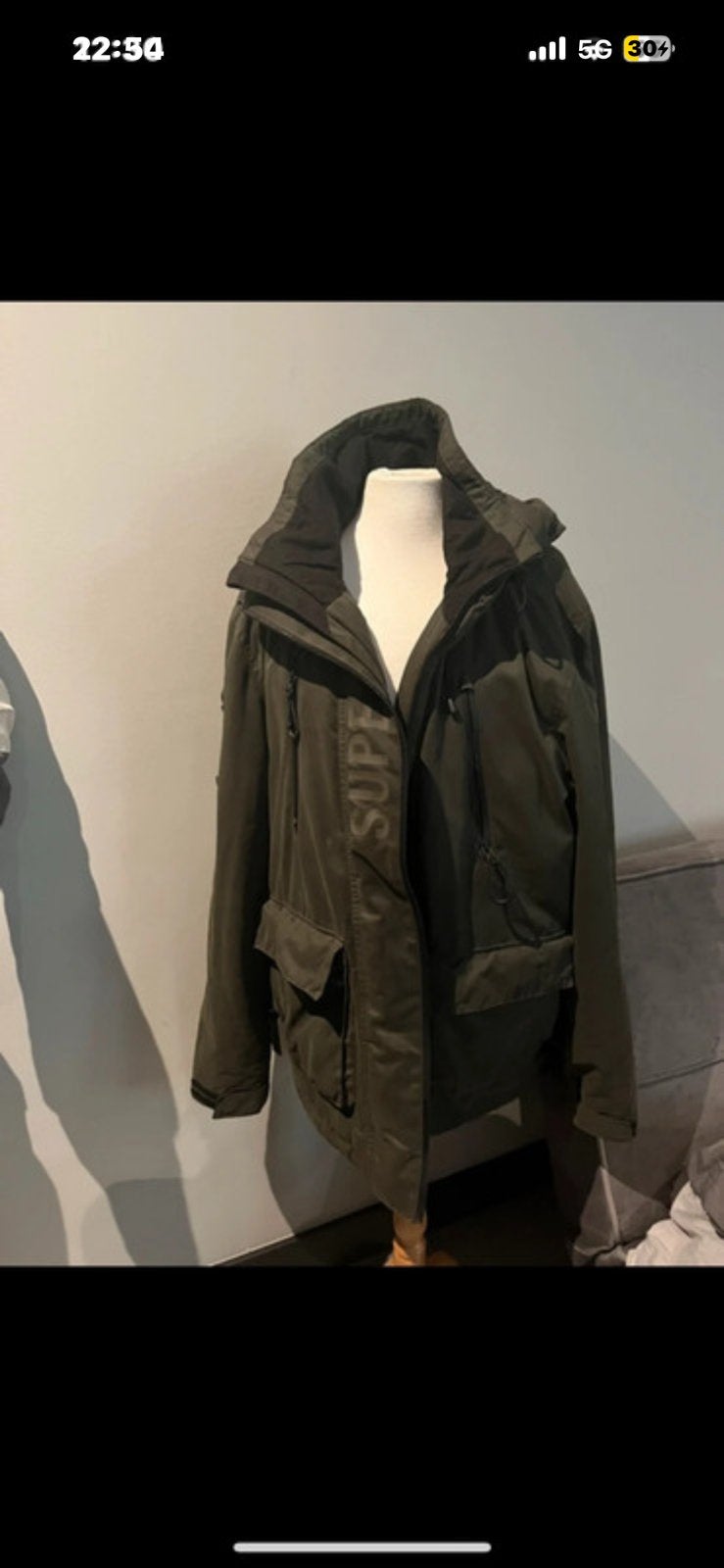Warme superdry jas heren XL, Ophalen of Verzenden, Zo goed als nieuw, Maat 56/58 (XL), Groen