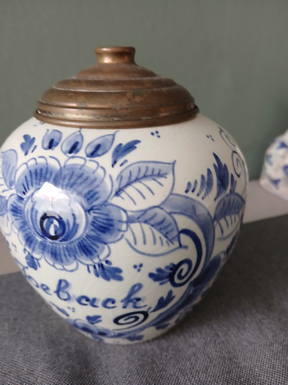 Antieke Delfts Blauwe Tabakspot - Handgeschilderd Holland, Antiek en Kunst, Ophalen