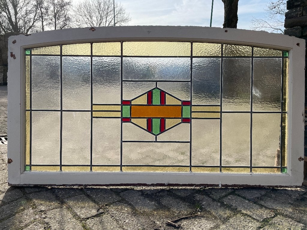 4 Antieke glas in lood ramen 120x80cm., Ophalen