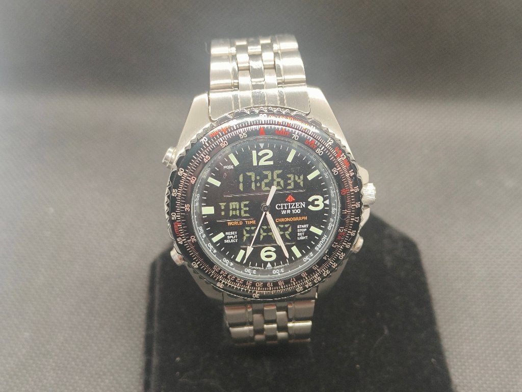 Citizen Skyhawk Wingman C460 (analoog/digitaal), Staal, Met bandje, Verzenden, 1960 of later