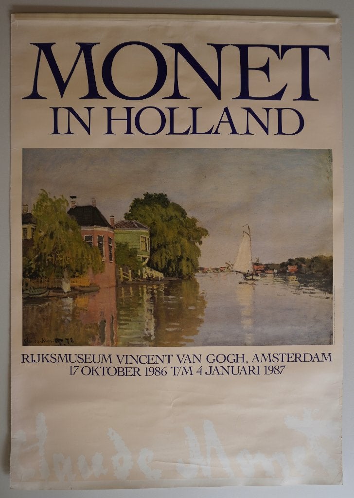 Affiche Monet in Holland XL groot 1987 120 cm Van Goch, Origineel, Ophalen of Verzenden, Landschappen, Lithografie