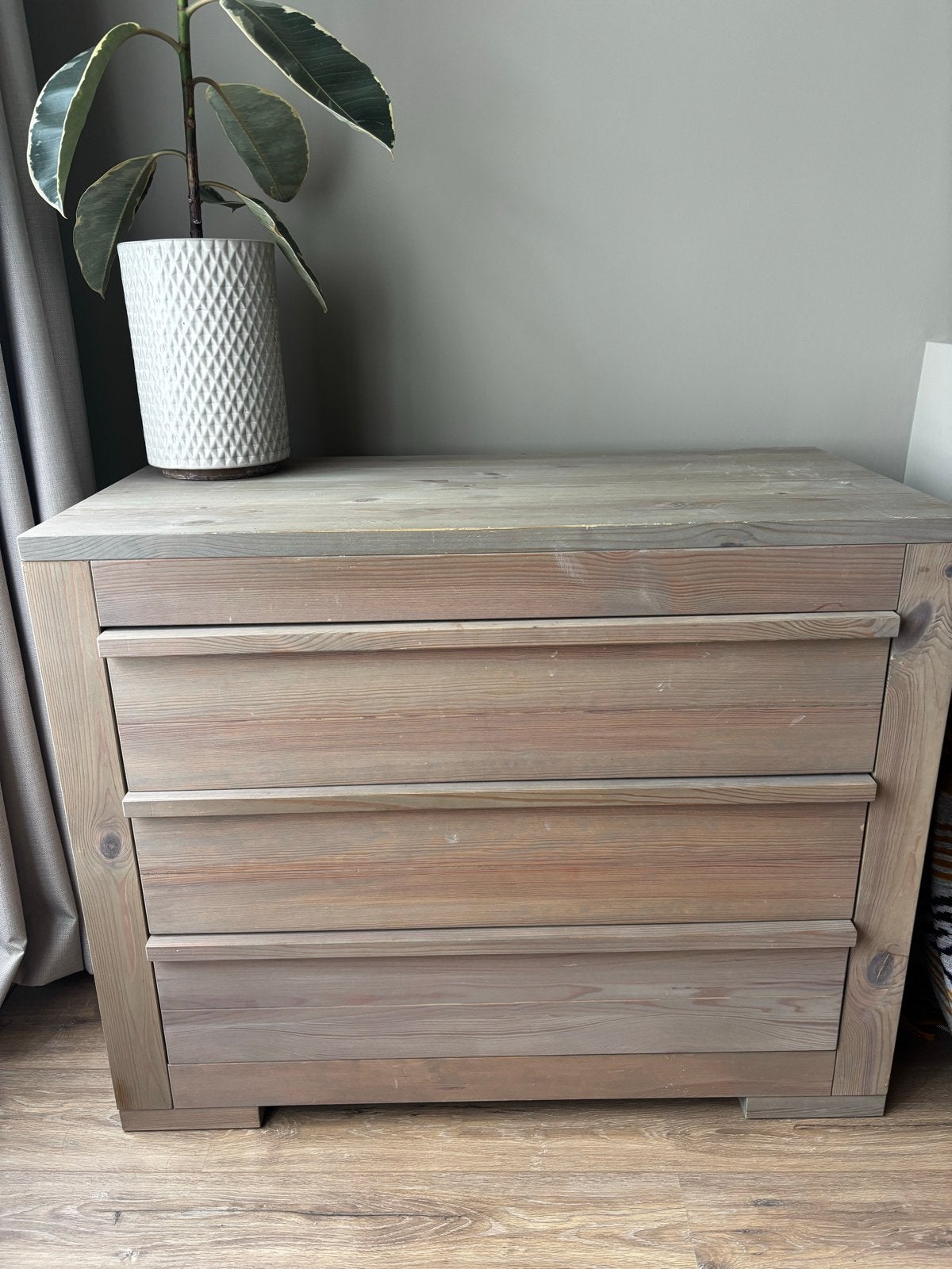 Houten ladekast / commode met 3 laden, Ophalen, Gebruikt, 100 tot 150 cm, 3 of 4 laden