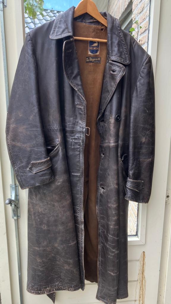 Vintage motorjas solex, Ophalen, Tweedehands, Jas | leer