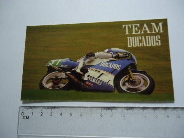 sticker oud DUCADOS TEAM motorrace JOAN GARRIGA 1987 GP race, Verzamelen, Verzenden, Zo goed als nieuw, Bedrijf of Vereniging