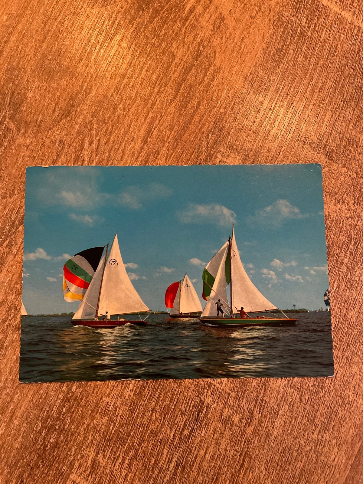 Ansichtkaart Friese Meren - Wedstrijd Regenboogklasse, Verzamelen, Ophalen of Verzenden, 1960 tot 1980, Gelopen, Friesland