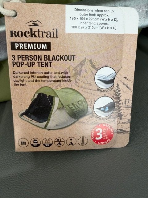 3 persoon premium pop-up tent Rocktail. Nieuw!!, Ophalen of Verzenden, Nieuw, Tot en met 2