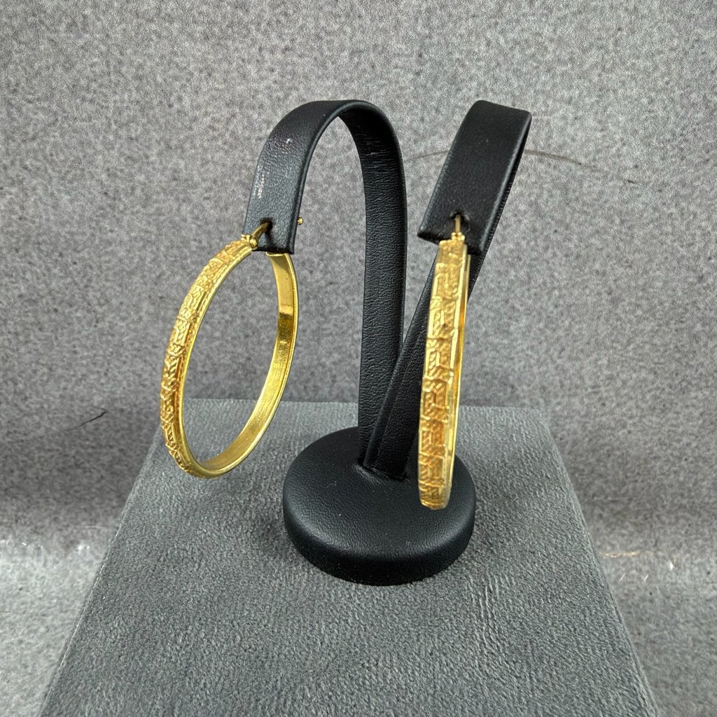 Gouden Oorbellen | 18k | 8,42g | creolen ovaal 3,5cm| 417214, Ophalen of Verzenden, Goud, Goud, Hangers