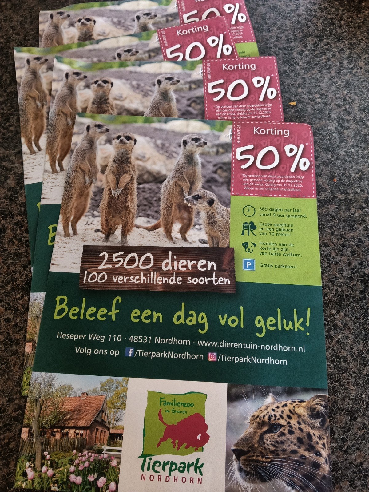 4 Kortingsbonnen Tierpark Nordhorn, Drie personen of meer, Kortingskaart