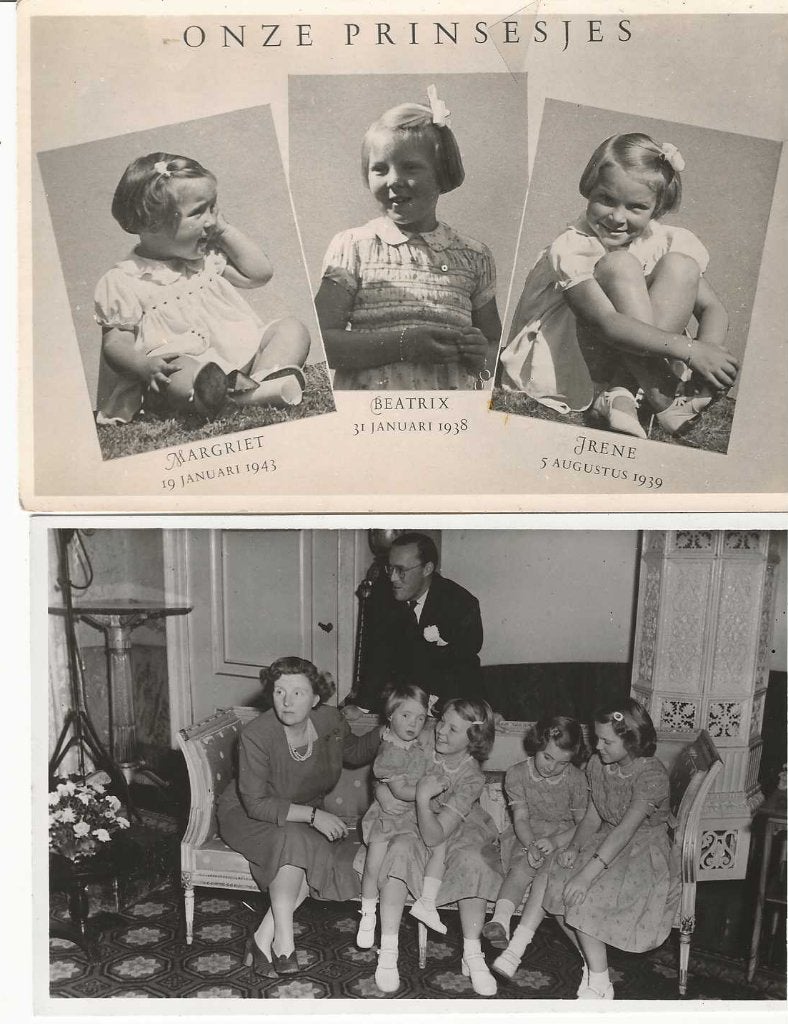 2 Kaart met Foto's Konimklijke Familie, Verzamelen, Verzenden, 1940 tot 1960, Ongelopen, Sterren en Beroemdheden