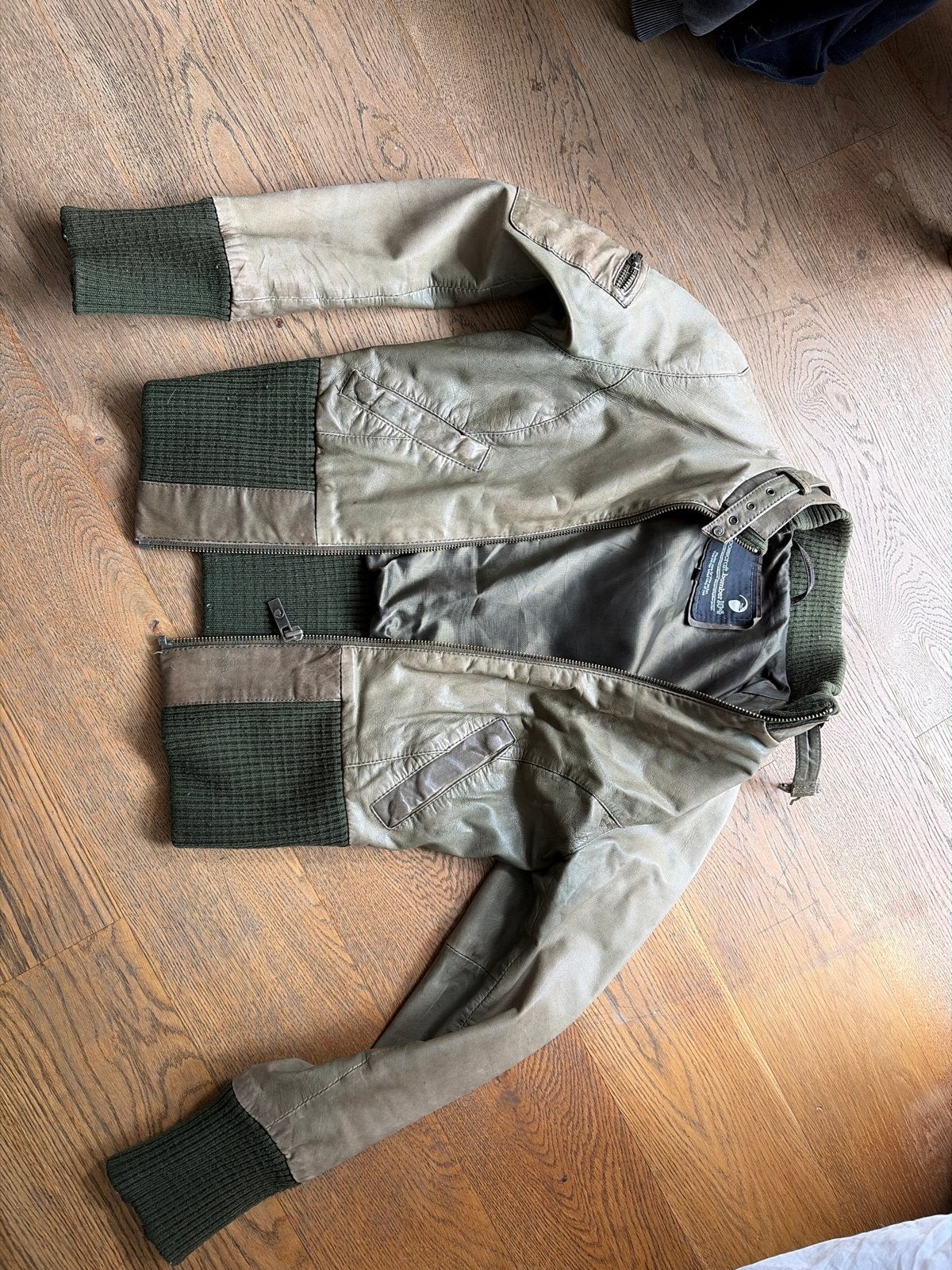 Basecraft Bomber 104 Leren Jas - Maat M, Verzenden, Gedragen, Maat 38/40 (M), Groen